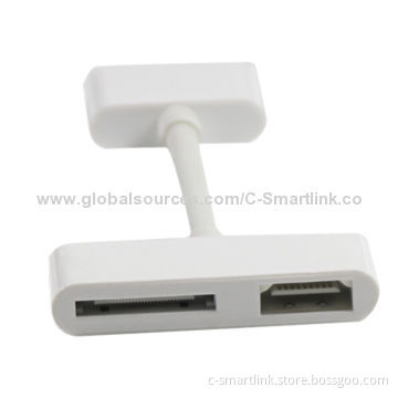 HDMI Adapter, iPad to HDMI Port, Dock 30-pin Male to HDMI Female, 9.5-inch Length, Cracked